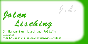 jolan lisching business card